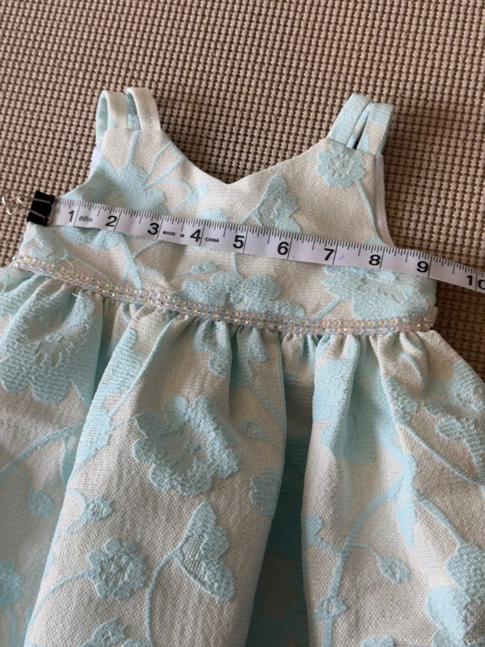 SWEAT HEART ROSE formal dress rhinestone details size 12M tie back